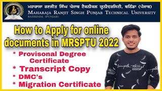 Download lagu How to Apply for Online Documents in MRSPTU | MRSPTU Online Transcript Copy | Degree, Provisional 