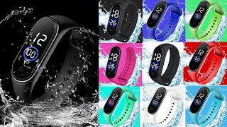 Relógio digital led  aprova de água modelo troca de pulseira, como acerta as funções dele.