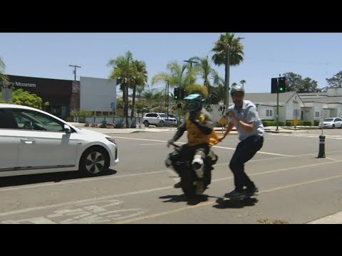 Look mom, no hands!! Valley Center man beats high gas prices with electric unicycle