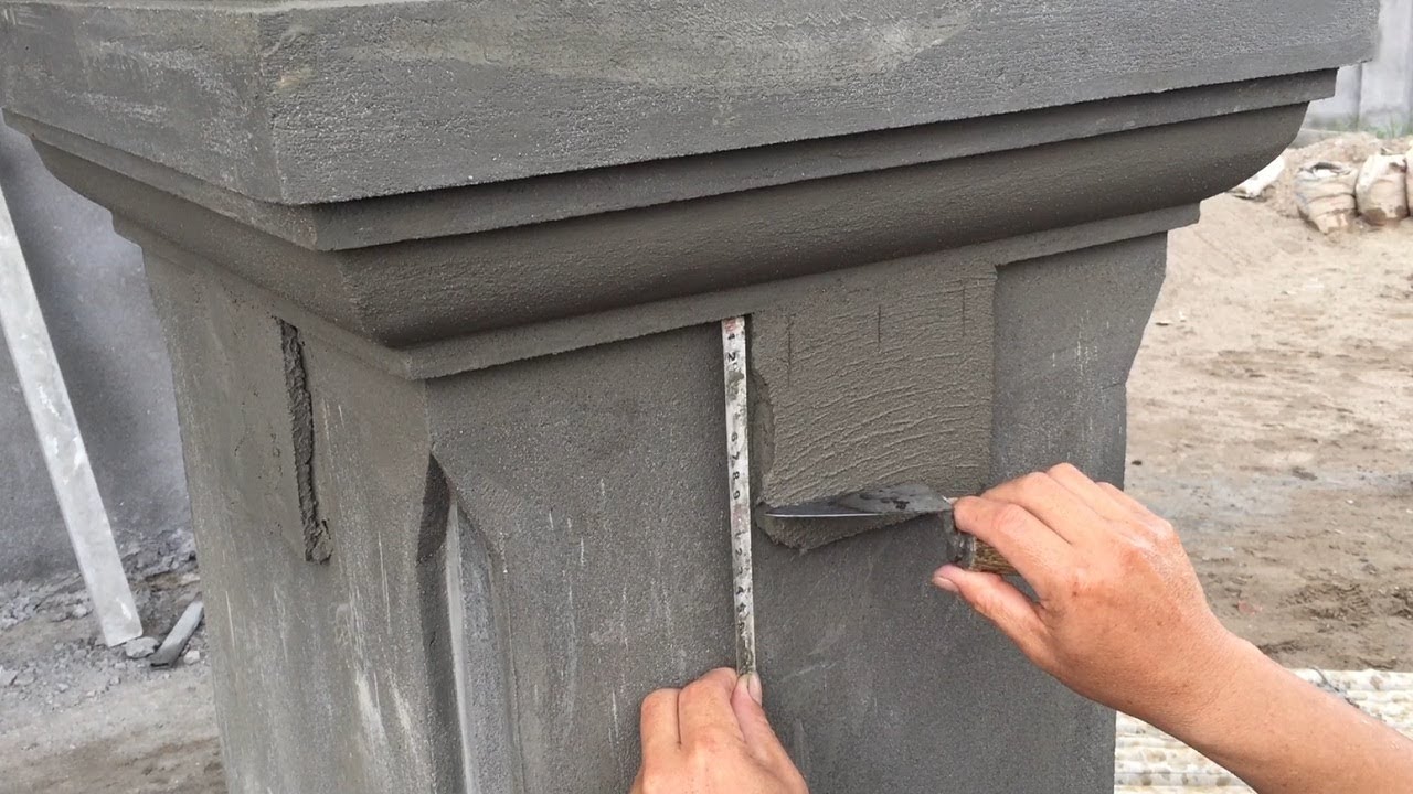 Smart Construction Skills - Rendering Sand And Cement To the Column ...