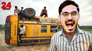 ₹100000 Flipped Bus Challenge   बस पलट गई मरते मरते बचे😭