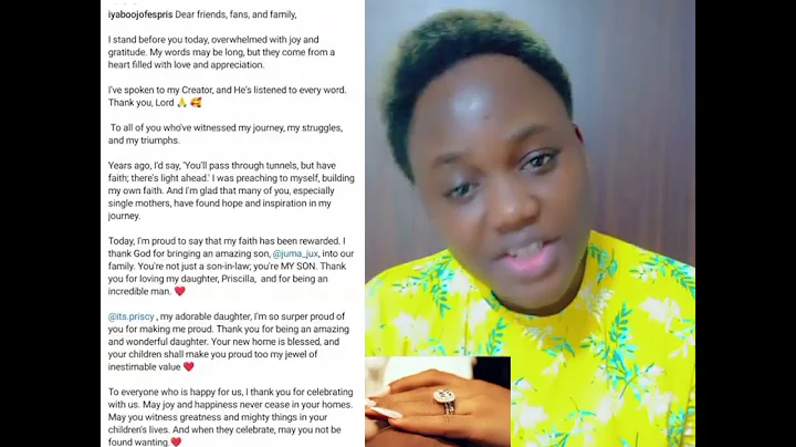 priscilla ojo actress iyabo ojo daughter got a 50k dollars ring for engagement from her singer man