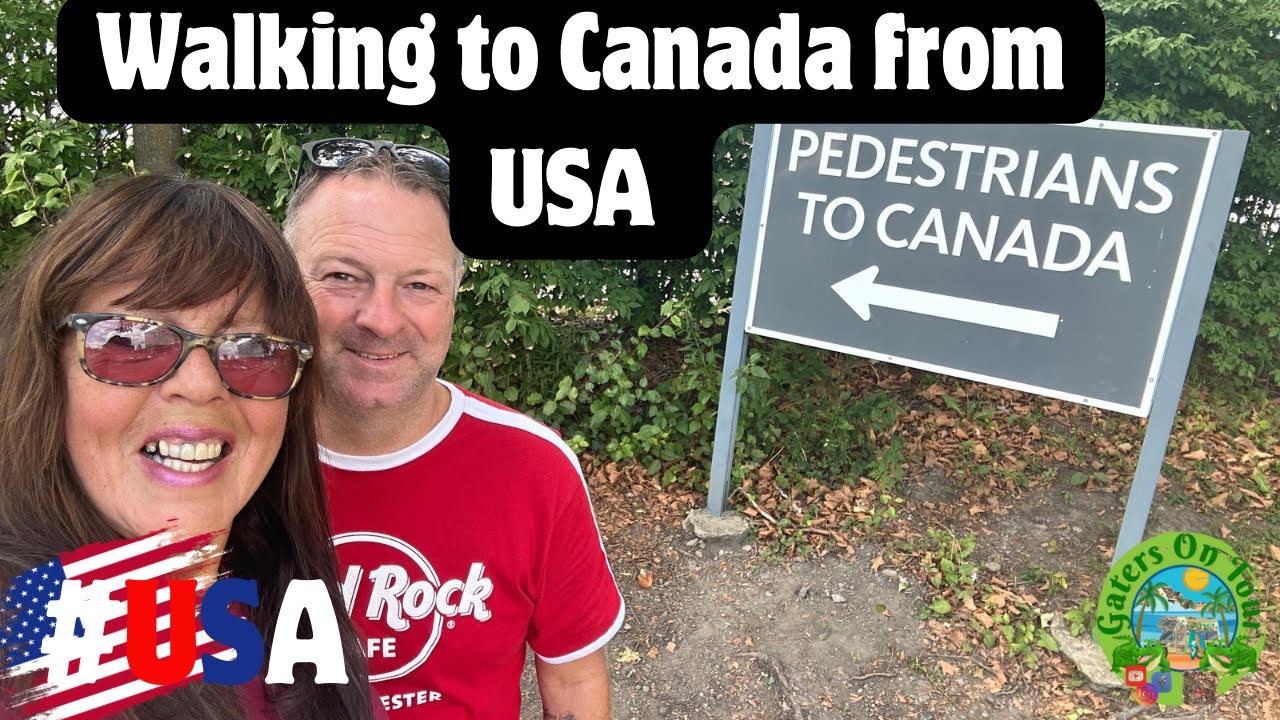 Walking Across U.S Canada Border | Niagara Falls Border Crossing # ...