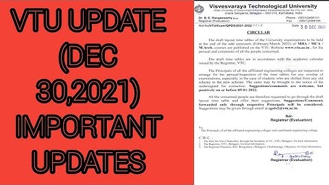 VTU UPDATE (DEC 2021) IMPORTANT UPDATE|students solution