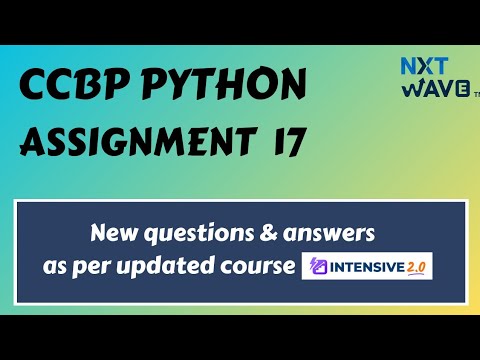 Coding Assignment 17 || Python || CCBP || Nxtwave #ccbp #ccbpacademy #ccbpians #python