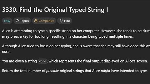 Find the Original Typed String I | Leetcode 3330 | Java Solution | Easy Solution