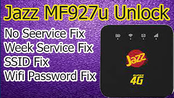 How to Set Week Service Problem in MF927u Device Jazz | How to unlock Jazz MF927U