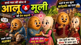 आलू करोड़पति था, फिर भी सच्चे प्यार के लिए बन गया गरीब 🥔❤️ | Aloo Mooli Love Story #trending #viral 