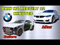 REBUILDING A WRECKED 2019 BMW M4 IN 12 MINUTES INCREDIBLE REBUILD TRANSFORMATION