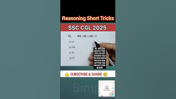 SSC CGL 2025 Reasoning Classes | SSC CGL Reasoning 2025 Analogy | SimpleEasy55M #ssccgl2025 #shorts