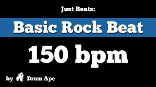 Video thumbnail of "150 bpm Basic Rock Beat (drums only)"