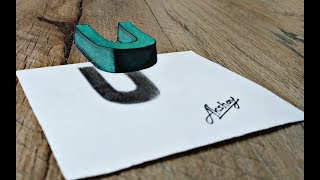 How To Draw 3D Floating Letter \