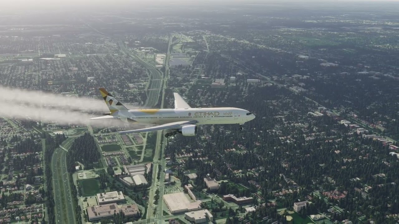 Самая страшная посадка самолета Etihad Airlines в аэропорту Чикаго