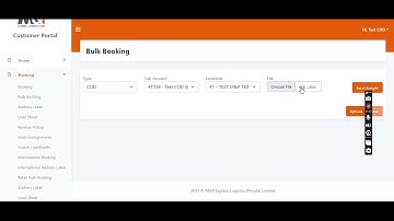 Booking via excel file M&P portal