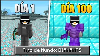 Sobreviví 100 días en Minecraft Hardcore, en un mundo de solo diamantes