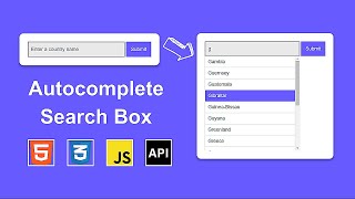 How to create autocomplete input dropdown list using HTML CSS and JavaScript.