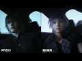 Noctis and yozora  car scene comparison final fantasy versus xii kingdom hearts iii remind