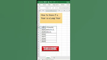 How to Know if a Year is a Leap Year in Excel