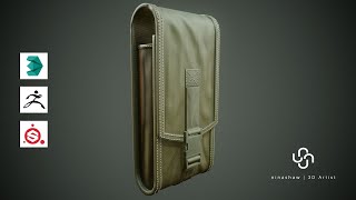 TIMELAPSE Game Asset Military Pouch | 3dsMax/Zbrush/SubstancePainter