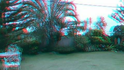 3D Anaglyph Video Eflite Blade MSR RC Helicopter outdoor flight 3
