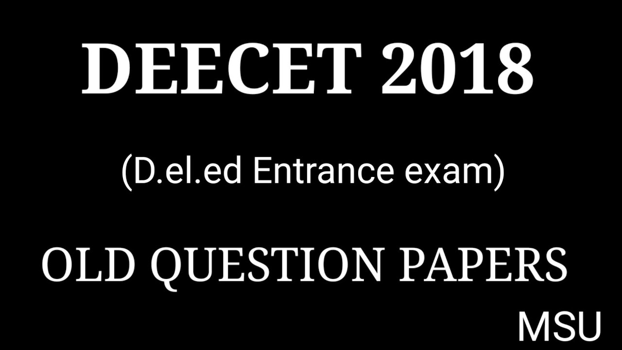 DEECET 2018 Question paper d.ed entrance exam question paper 2018 