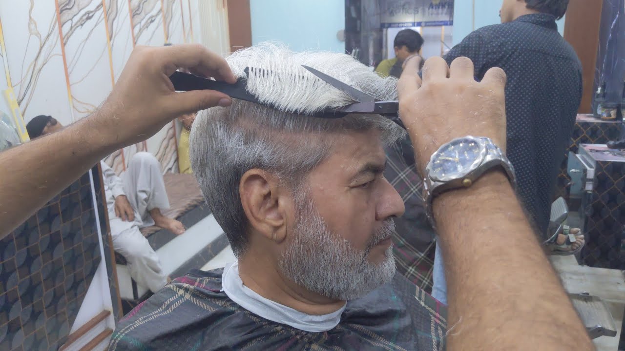 Relaxing Scissor haircut Gary hair short 