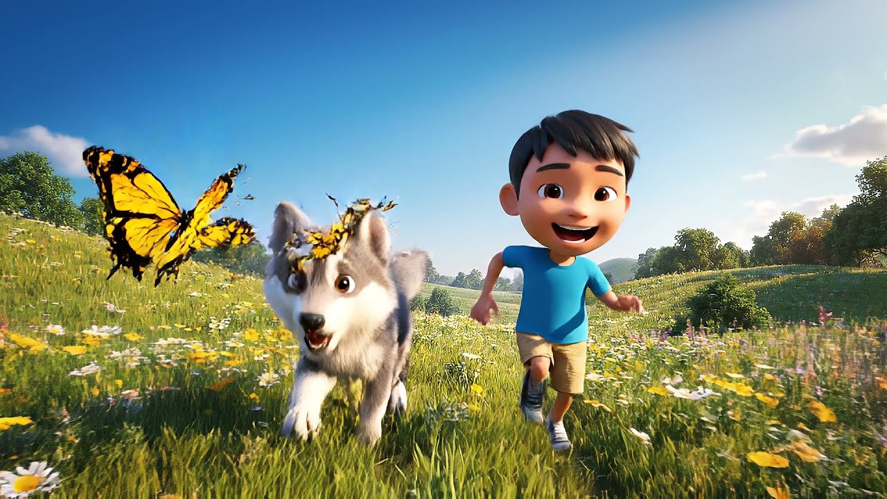 Un Bebé Lobo de Minecraft Persiguió una Mariposa | Canciones Infantiles y Rimas para Niños