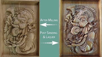 Ganesha Engraving on Teakwood - CXC3-Mighty