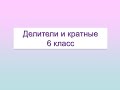 Делители и кратные. Математика 6 класс