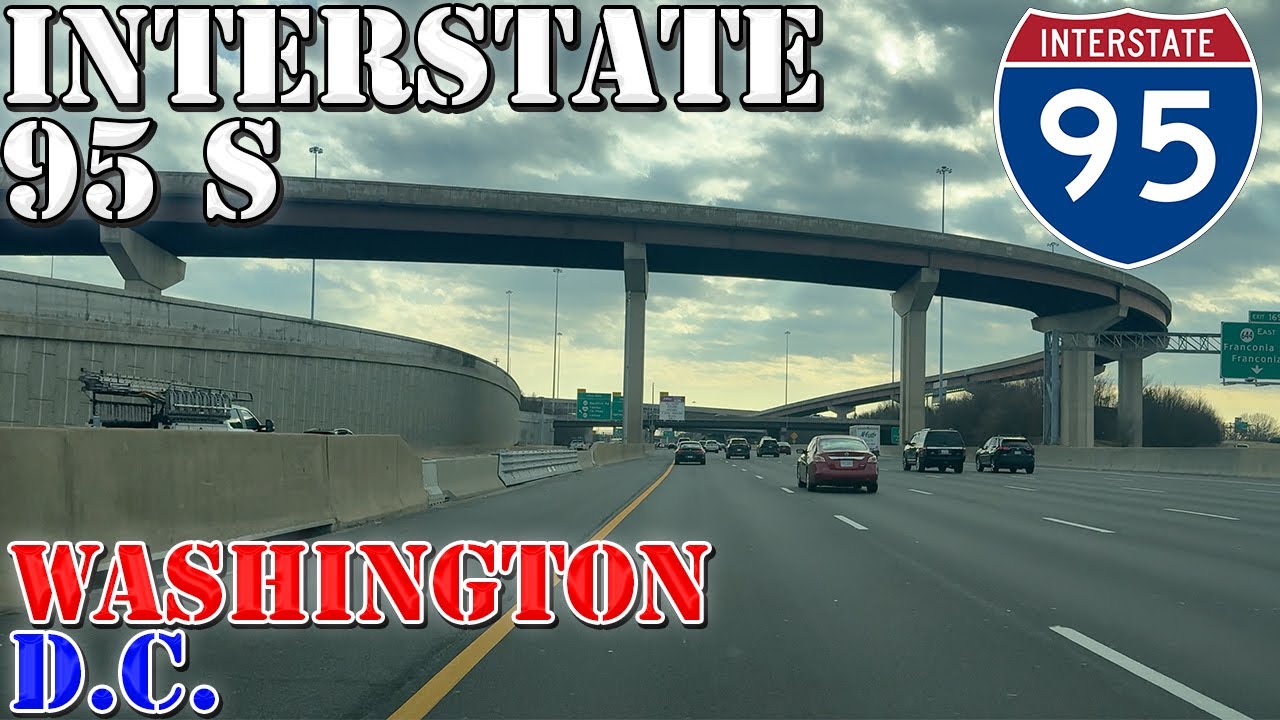 I- 95 South - Washington - DC - 4K Highway Drive