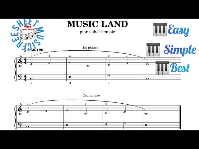 Music land- piano sheet music class=