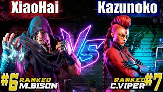 🔥 SF6 ▰ FALCONS | XIAOHAI (#6 M.Bison) vs CR | KAZUNOKO (#7 C.Viper) ▰ High Level Gameplay 🔥
