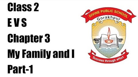 Class 2 EVS Chapter 3- My Family and I Part-1