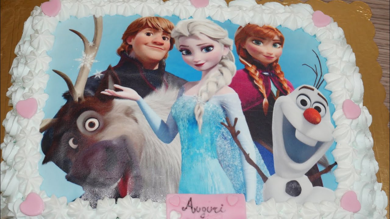 Torta di compleanno golosa SEMPLICE di Frozen con cialda-Ostia