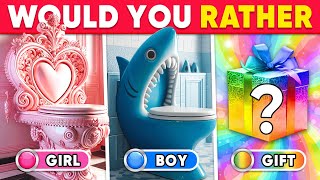 Would You Rather...? Girl or Boy or Mystery Gift Edition ❤️💙🎁 Quiz Shiba screenshot 3