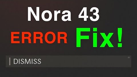 Black Ops Cold War ERROR Nora 43 HOW TO FIX!