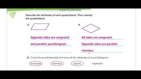 Grade 5 Chapter 12 Lesson 5 Classify Quadrilaterals (Part 2)