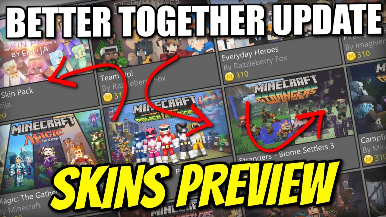 SKIN PACKS - Sneak Peek [ Better Together Update ] Minecraft Xbox / PE ...