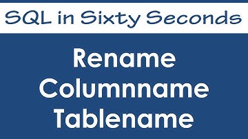 Rename Columnname or Tablename - SQL in Sixty Seconds #032