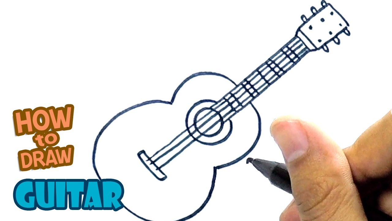 How to Draw Bass Guitar - YouTube