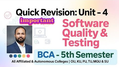 Software Quality & Testing UNIT 4 Quick Revision Short & Long Imp Questions 2025-26 BCA V 5th Sem OU
