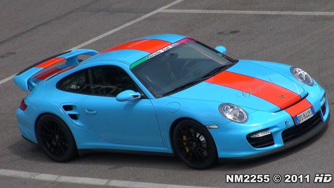 GULF Porsche 997 GT2 Fast Fly Bys on the Track top gun