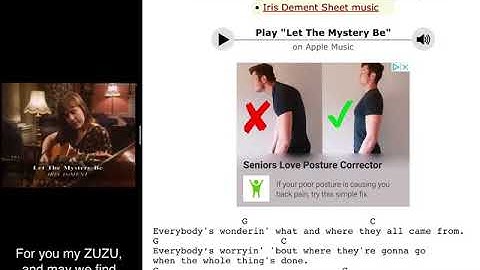 Thumbnail of Let the mystery be, tutorial with lyrics and chords.