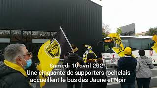 Les Rochelais accueillis par une cinquantaine de supporteurs avant le quart de finale contre Sale