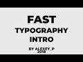 Fast Typography Intro Premiere Pro Templates