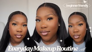 UPDATED EVERYDAY MAKEUP ROUTINE | DARK SKIN | BEGINNER FRIENDLY