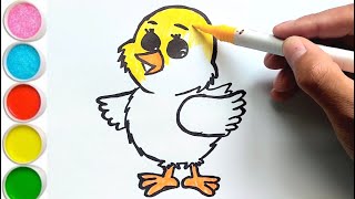 How to draw a chicken for kids.Cara menggambar ayam untuk anak.Как нарисовать цыпленка для детей.