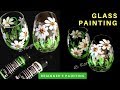 Flower stemmed Glass Project -  Painting On Glass - Glass Painting using Acrylic