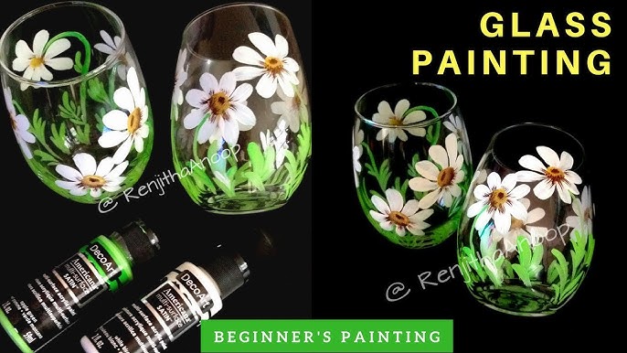 WINE GLASS PAINTING STARTER KIT, easy how to paint wineglass kit  Reverse  Glass By Gail, Gail Green, Fused & Hand Painted Glass Art