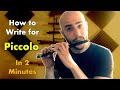 How to Write for Piccolo in 2 Minutes